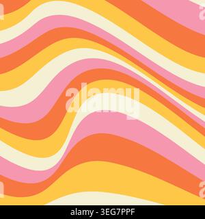 1970-1080`s style abstract square background. Trendy retro wave pattern. Stock Vector